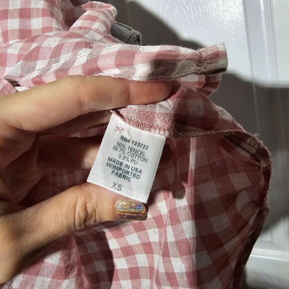 XIRENA gingham button up blouse - Picture 5 of 5